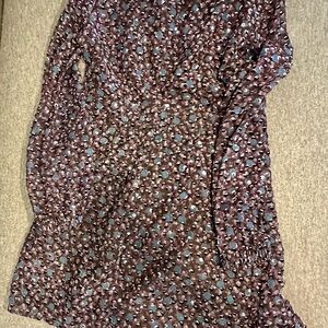 Maje Floral Mini Dress - Brown and Blue